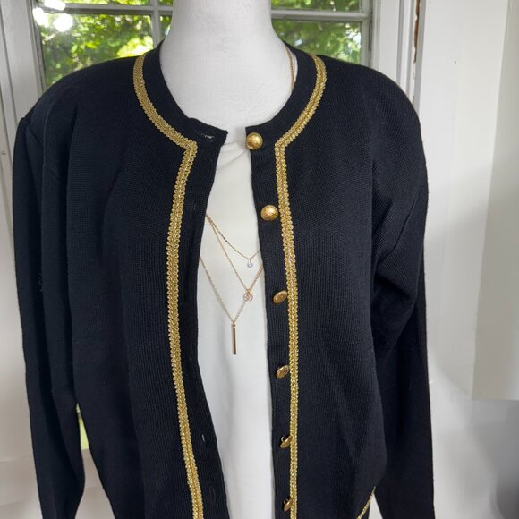 Talbots Ladies Sweater Jacket Size medium Black NWT - Picture 2 of 12